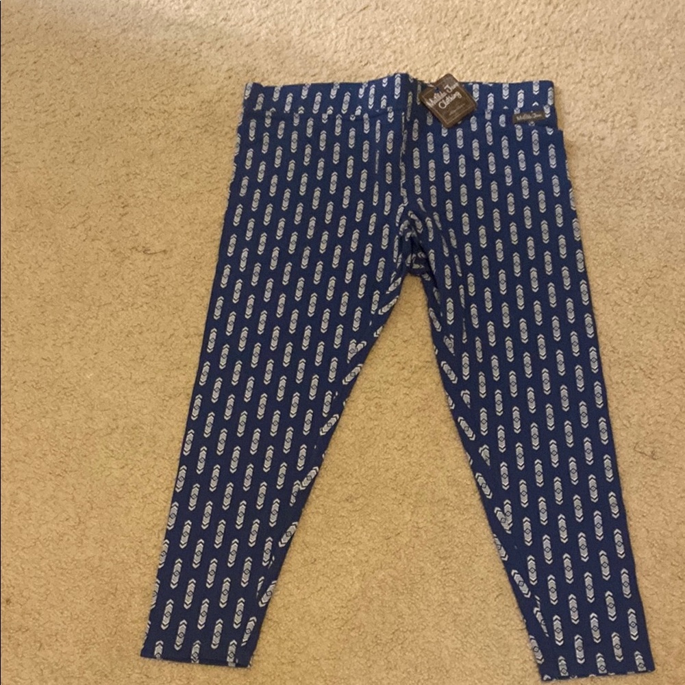 Matilda Jane Blue White Geometric Leggings